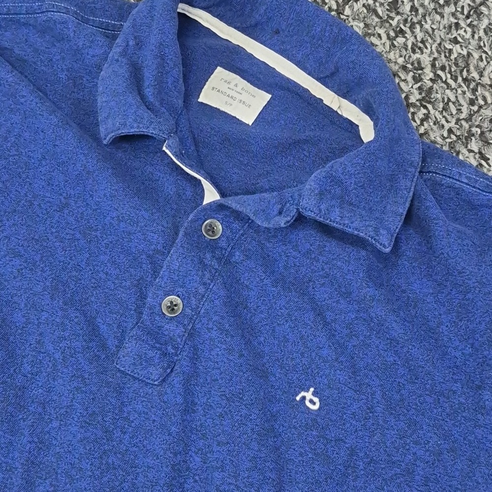 Rag & Bone Standard Issue‎ Polo Shirt Mens Small Blue Soft Jersey Cotton